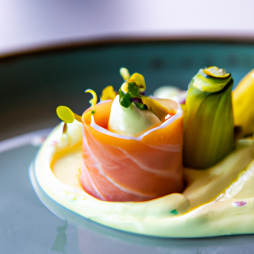 Roulés de saumon aux asperges et crème d'aneth