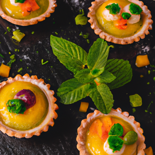 Tartelettes soufflées à la mangue et à la menthe fraîche