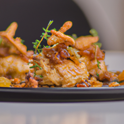 Poulet croustillant au miel et aux noix de pécan