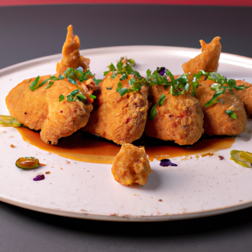 Poulet croustillant au sésame et à la menthe fraîche