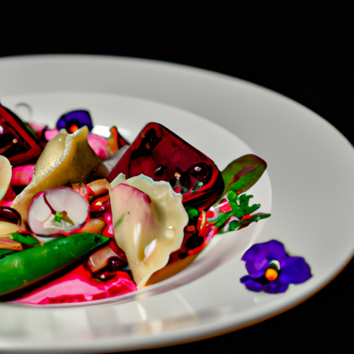 Raviolis de betteraves farcis aux noix de cajou