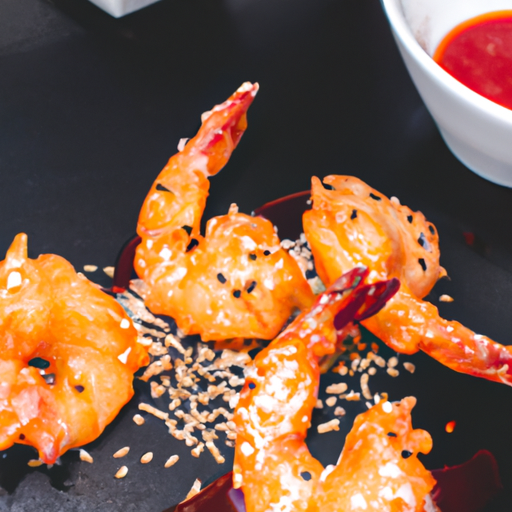 Crevettes croustillantes au sésame et sauce piquante