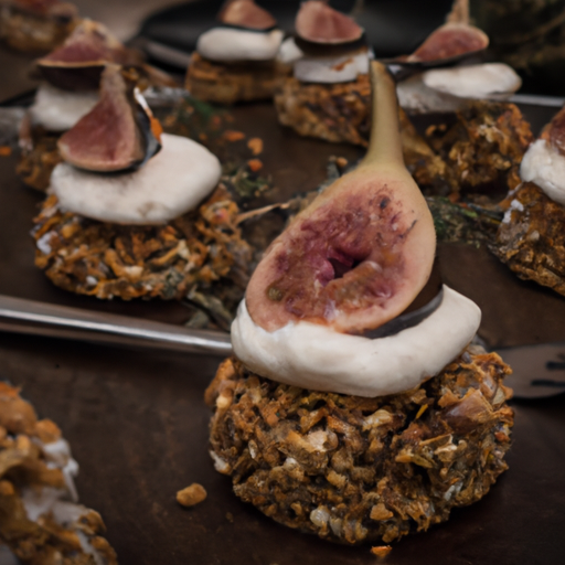 Bouchées croustillantes au fromage de chèvre et confit de figues
