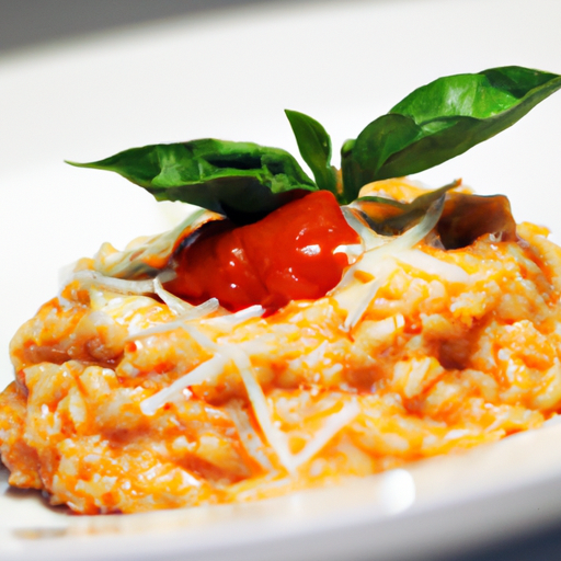 Risotto crémeux aux tomates confites et basilic