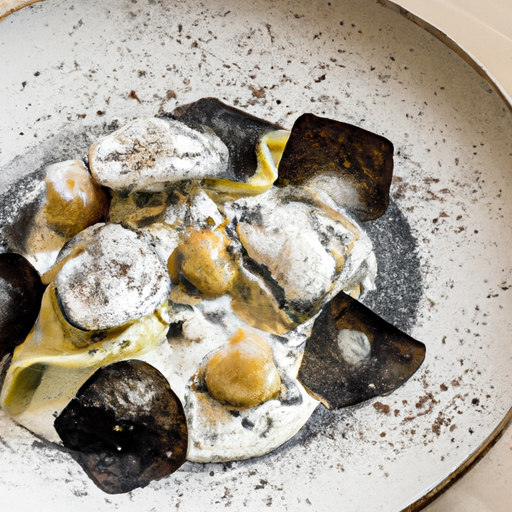 Raviolis de truffes noires et ricotta