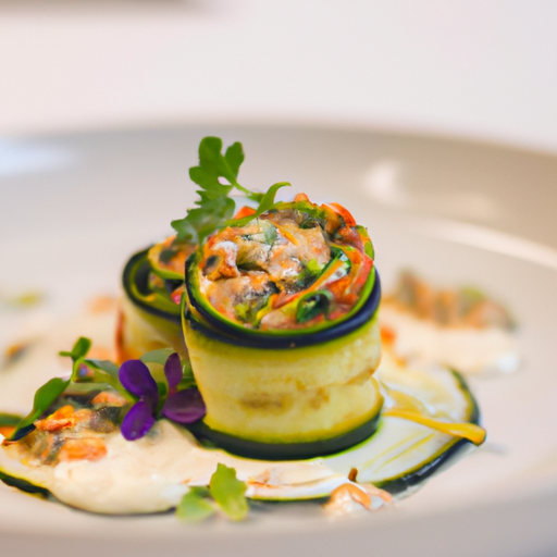 Roulés de courgettes farcies aux lentilles et ricotta