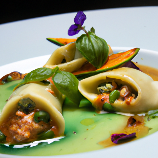 Raviolis de courgettes farcis aux noix et ricotta