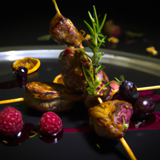 Brochettes d'agneau aux pruneaux et aux amandes