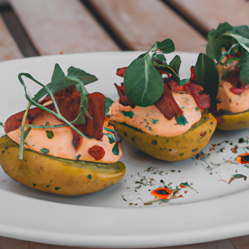 Croustillants de patate douce au chorizo et crème d'avocat