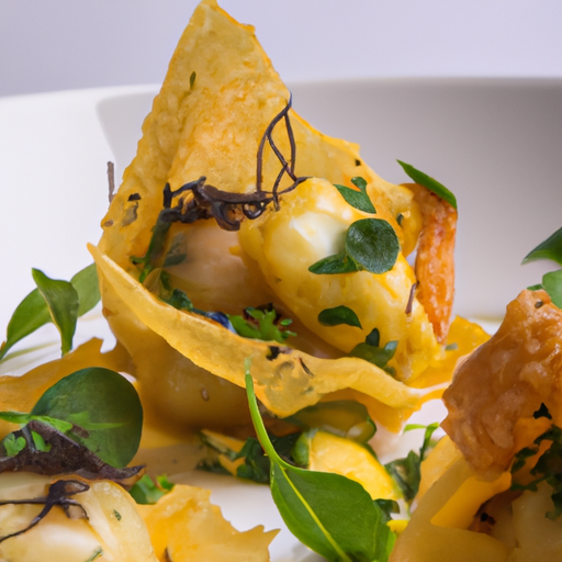 Raviolis croustillants aux crevettes et à la coriandre