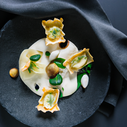 Raviolis croustillants au homard et à la truffe noire
