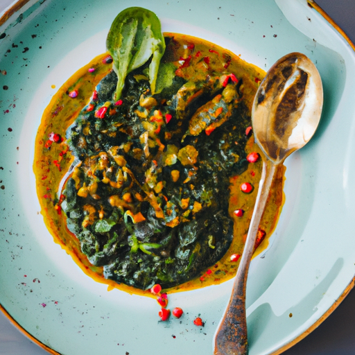 Curry de lentilles corail aux épinards frais
