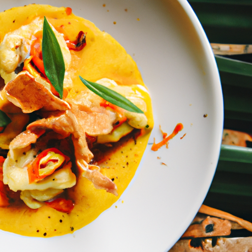 Ravioles croustillantes aux crevettes et sauce mangue-piment