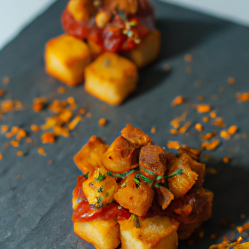 Carrés de patate douce croustillants au chorizo