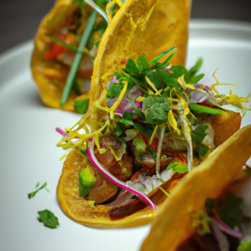 Tacos de canard croustillant à la mangue et à la coriandre