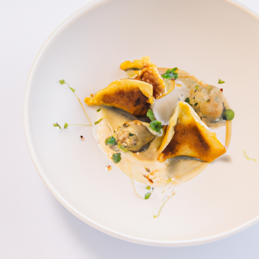 Ravioles croustillantes au confit de canard et sauce foie gras
