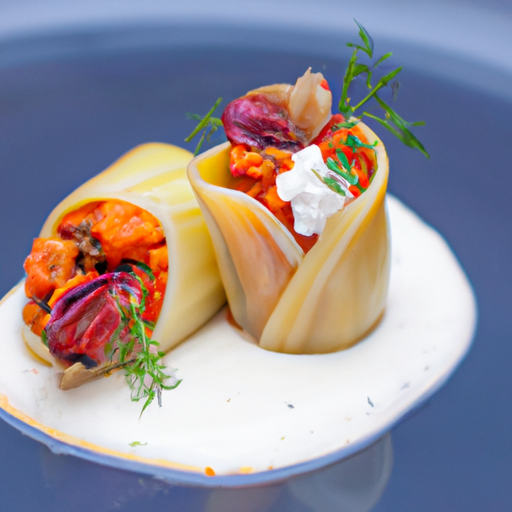Pâtes farcies aux poivrons confits et ricotta