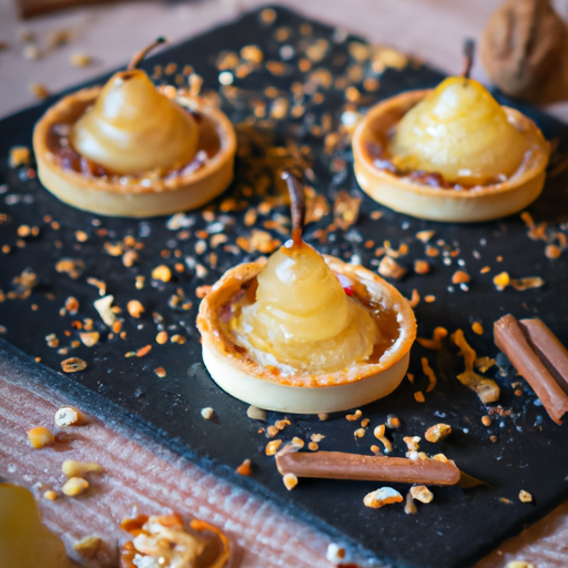 Tartelettes aux poires caramélisées et crumble de spéculoos