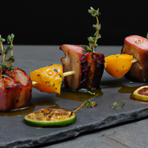 Brochettes de poulpe grillé aux agrumes