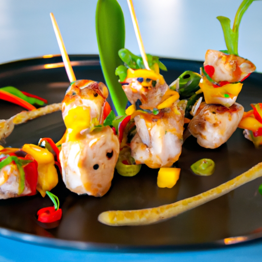 Brochettes de poulet marinées au lait de coco et citron vert