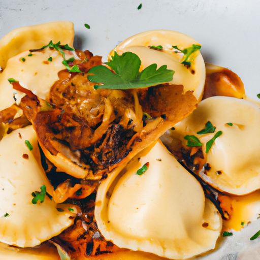 Ravioles croustillantes aux champignons sauvages