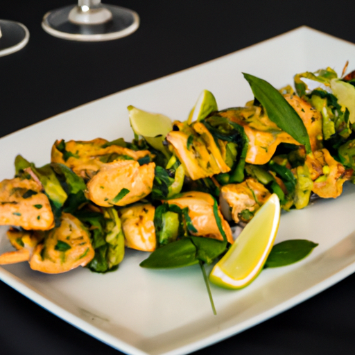 Brochettes de poulet à la menthe et citron vert