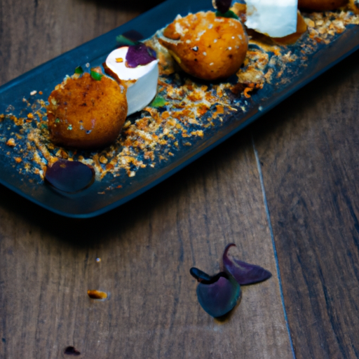 Croustillant de patate douce au chèvre et aux noisettes