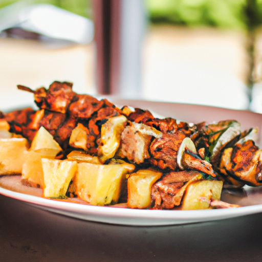Brochettes de poulet teriyaki aux ananas grillés