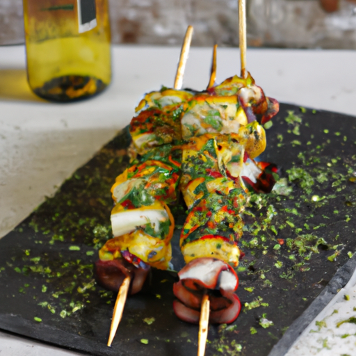 Brochettes de poulpe grillé au citron et à l'origan
