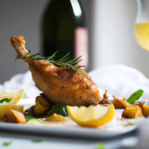 Poulet croustillant au citron et romarin