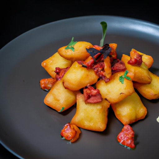 Ravioles croustillantes de patate douce au chorizo