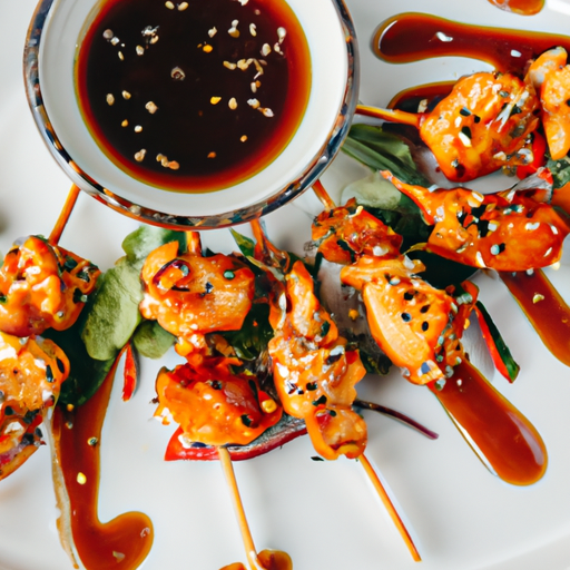 Brochettes de poulet croustillant au sésame et sauce aigre-douce