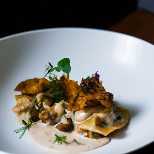 Raviolis croustillants aux champignons des bois