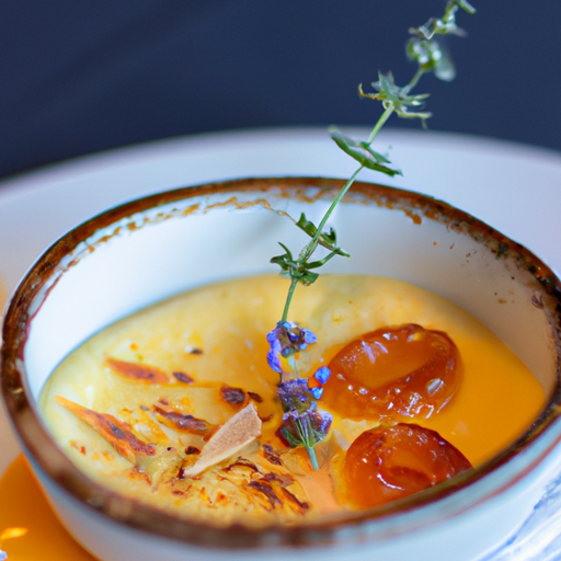 Crème brûlée à la lavande et aux abricots confits