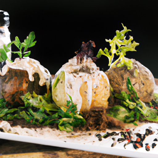 Pommes de terre farcies aux champignons sauvages et aux herbes fraîches