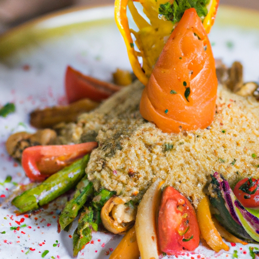 Couscous végétarien aux légumes rôtis et aux amandes grillées
