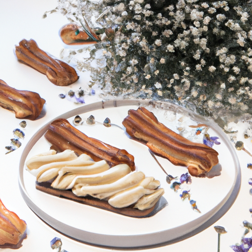 Éclairs au chocolat blanc et à la lavande