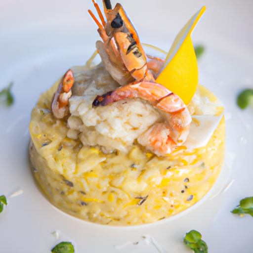Risotto au citron et aux crevettes grillées