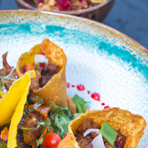 Tacos croustillants au canard confit et salsa de mangue