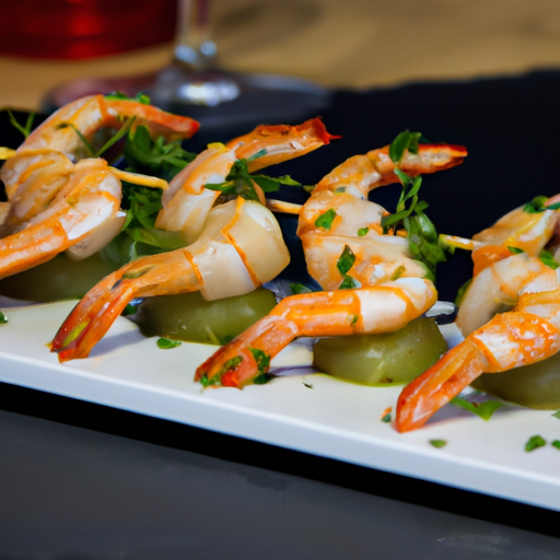 Brochettes de gambas marinées au lait de coco et citron vert