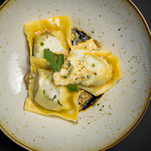 Raviolis croustillants au fromage de chèvre et à la truffe