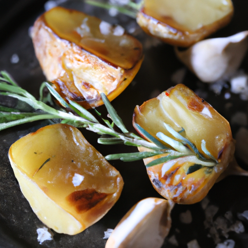 Carrés de patate douce grillée au romarin