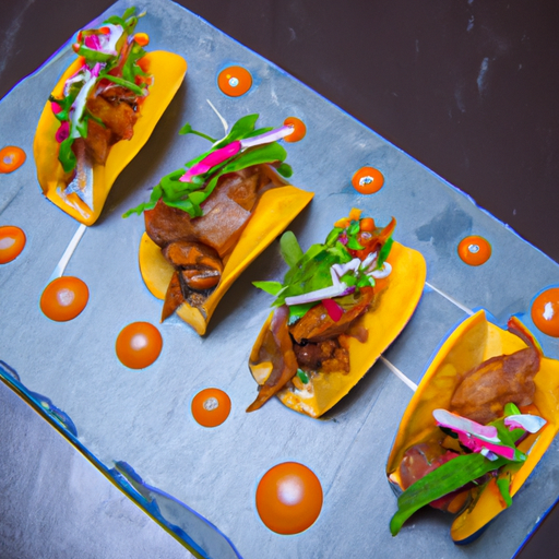 Tacos croustillants au canard confit et salsa de mangue