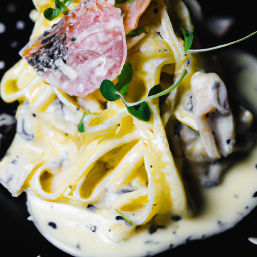 Pâtes carbonara revisitées à la truffe noire