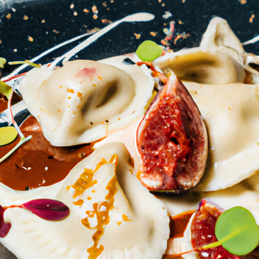 Raviolis croustillants au canard confit et figues