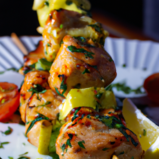 Brochettes de poulet mariné aux saveurs exotiques