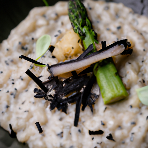 Risotto aux asperges sauvages et à la truffe noire