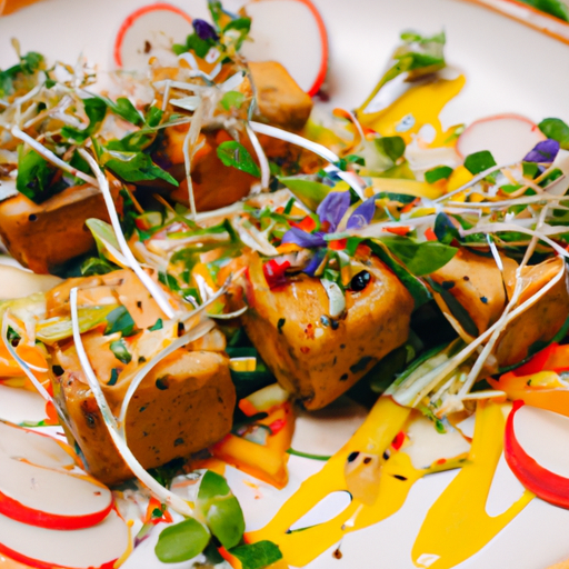 Brochettes de tofu croustillant à la sauce aigre-douce