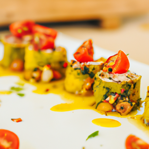 Roulés de courgettes farcies au quinoa et aux tomates confites