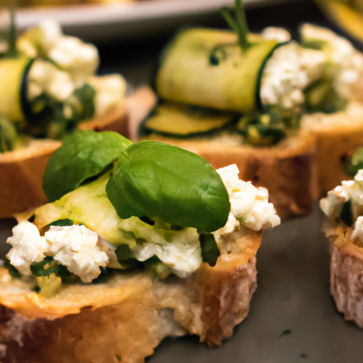 Crostinis au pesto de courgettes et ricotta